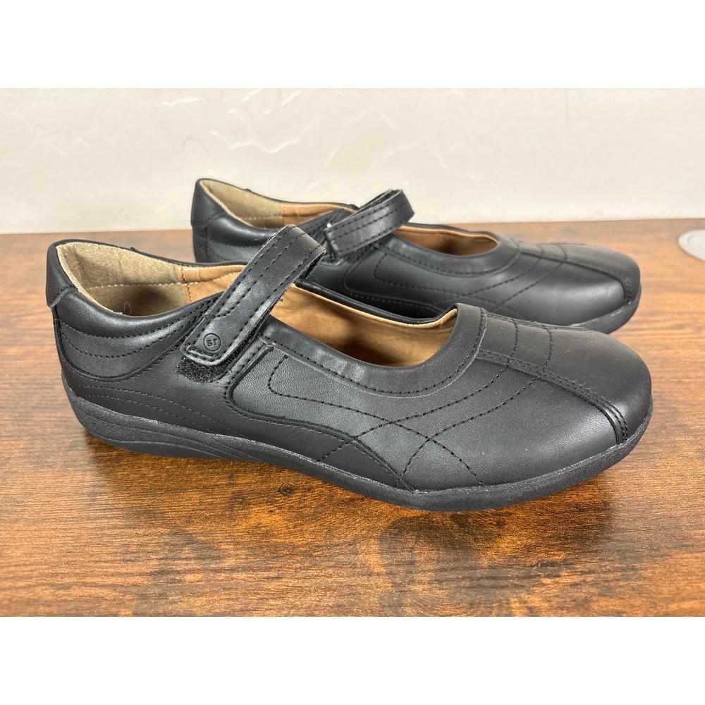 Stride Rite‎ Claire Black Leather Mary Jane Memory Foam Shoes YG47398 US 6M